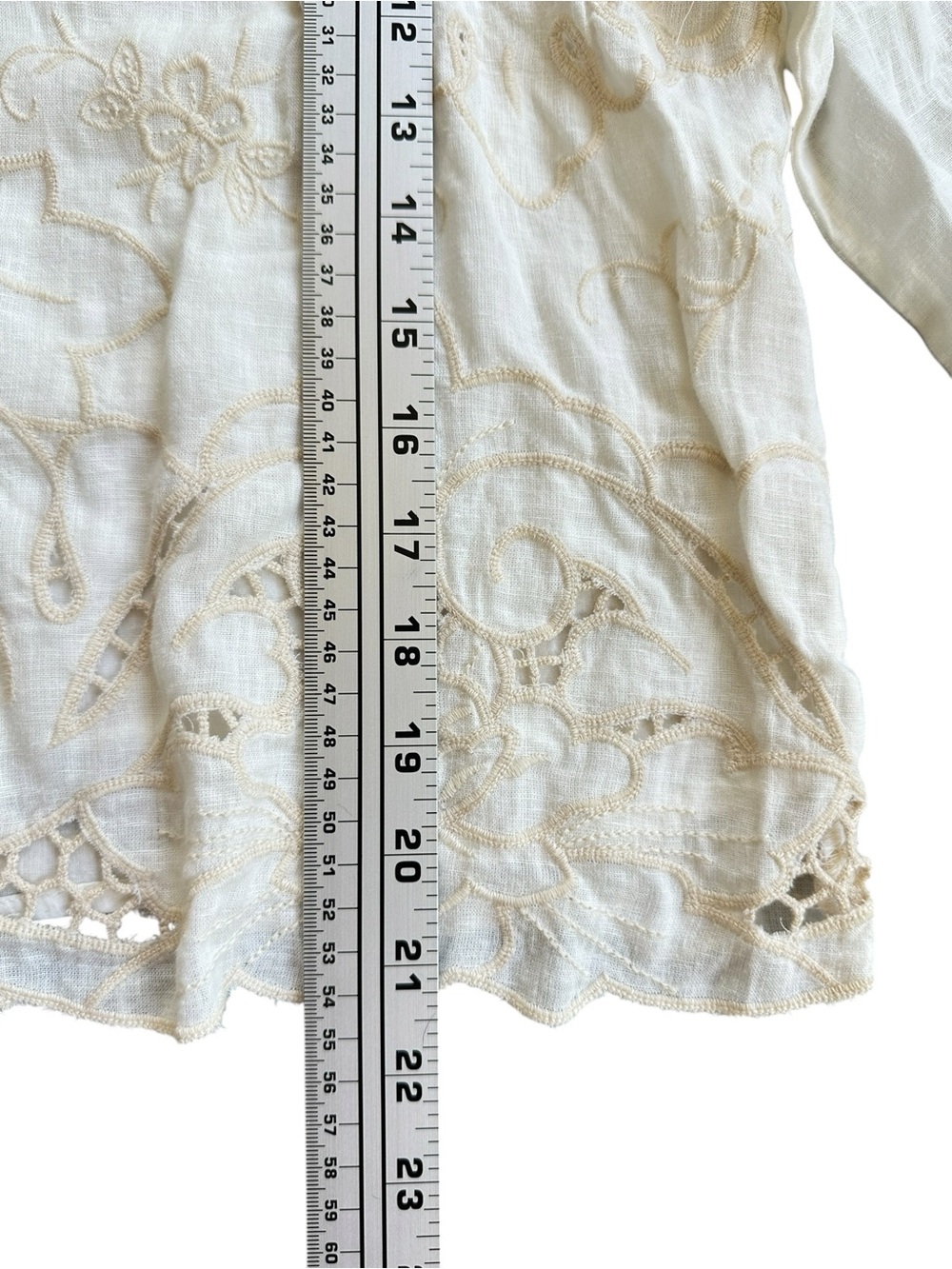 NWT Anthropologie Lainie Long Sleeve Lace Cutwork Blouse Ivory XL - Picture 9 of 16